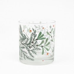 Copo de vidro decorado 10x8cm