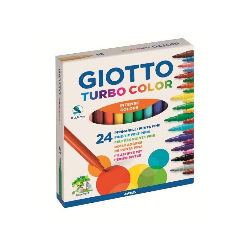Giotto - 24 Marcadores, Turbo Color - ponta fina